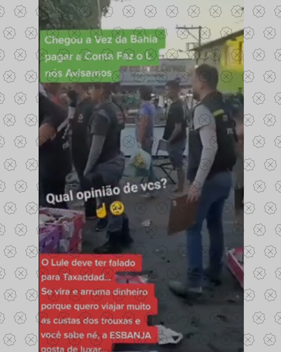 Vídeo gravado em Mingas Gerais em 2022 circula como se mostrasse perseguição do governo Lula a trabalhadores baianos