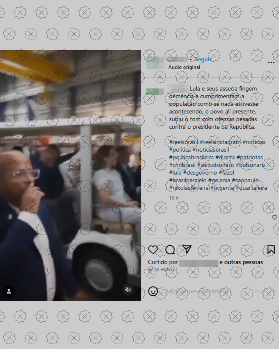 Vídeo de visita de Lula a fábrica em Goiana tem áudio inserido para fazer crer que presidente foi hostilizado por trabalhadores