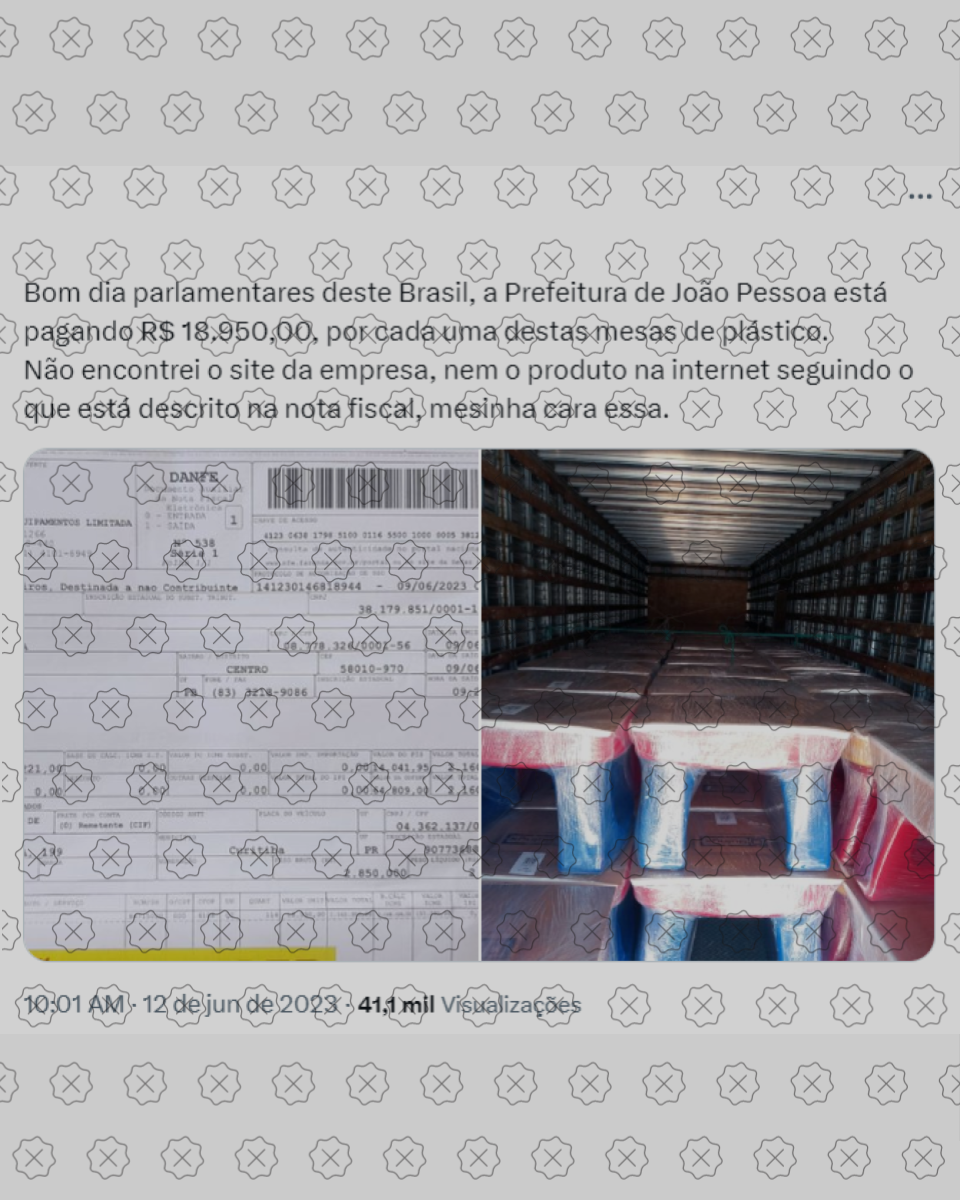 Foto mostra computadores para atividades educativas, e não mesas de plástico superfaturadas adquiridas pela prefeitura de João Pessoa