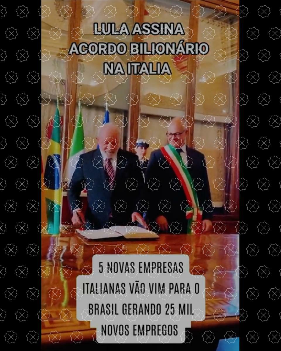 Vídeo que mostra Lula assinando livro de visitas da prefeitura de Roma circula como se registrasse presidente fechando acordos bilionários com a Itália