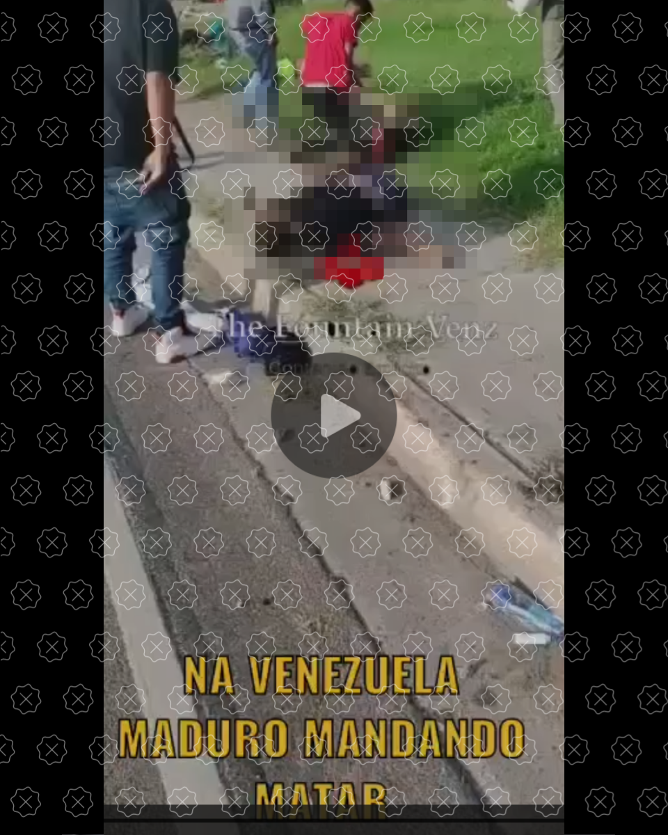 Print do vídeo que mostra homens caídos na calçada é acompanhado da legenda: “Na Venezuela Maduro mandando matar”