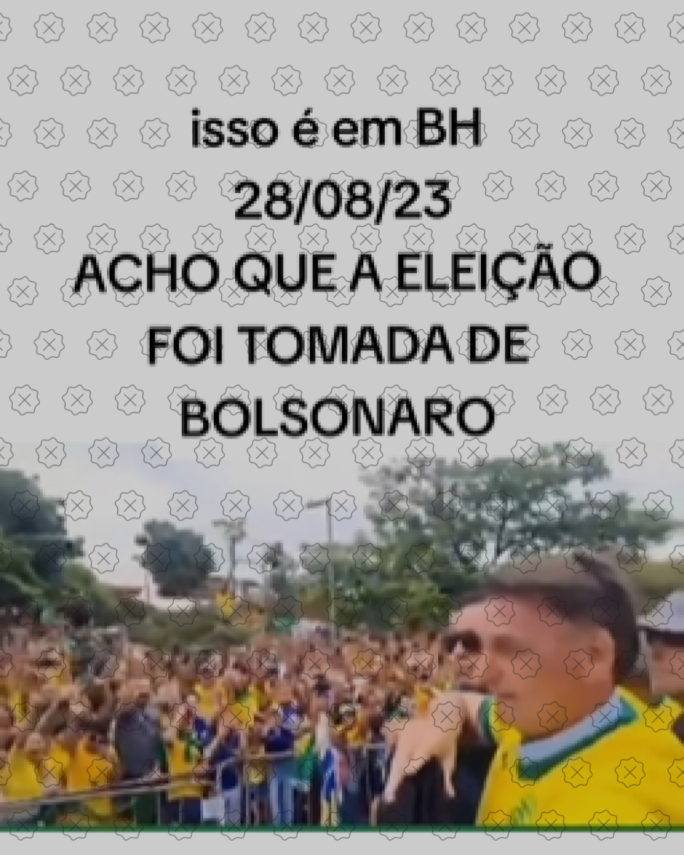 Print de um vídeo mostrando manifestação a favor de Bolsonaro; as imagens foram registradas em outubro de 2022, e não recentemente. 
