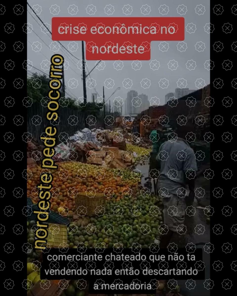 Vídeo de 2020 que mostra feirantes descartando alimentos em SP é compartilhado junto de legenda enganosa que afirma que cenas são atuais e foram registradas no Nordeste
