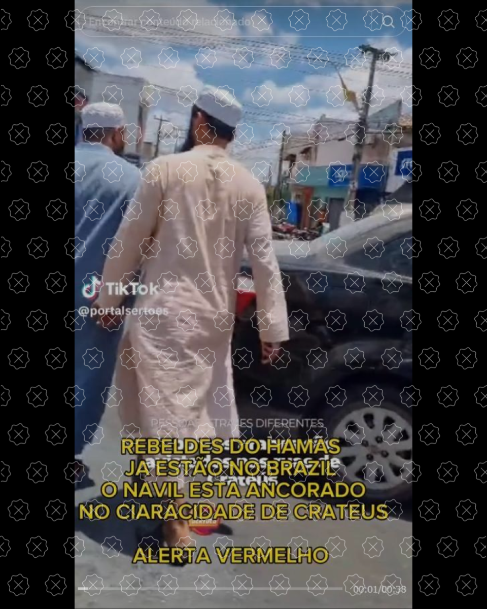 Vídeo de homens com túnicas no Ceará circula junto de legenda que os identifica como rebeldes do Hamas
