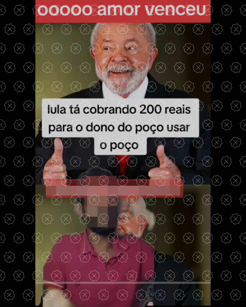 Homem de camisa vermelha diz que Lula passou a cobrar taxa de proprietários de poços artesianos
