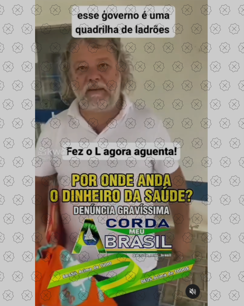 Vereador de Laguna, Kleber Lopes, aparece em vídeo junto de legenda enganosa que culpa governo Lula por suposto desvio de verba