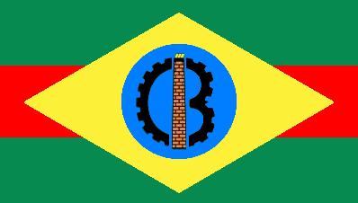 Imagem da bandeira de Barcarena, município do Pará, confundida com versão comunista do emblema nacional