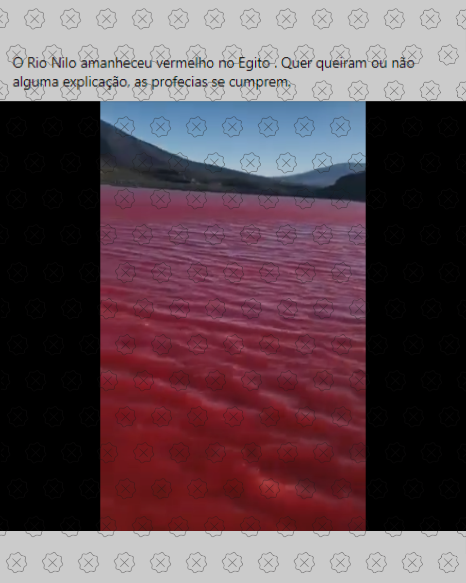 Publicação usa vídeos da Laguna Roja, no norte do Chile, como se fossem registros do rio Nilo.