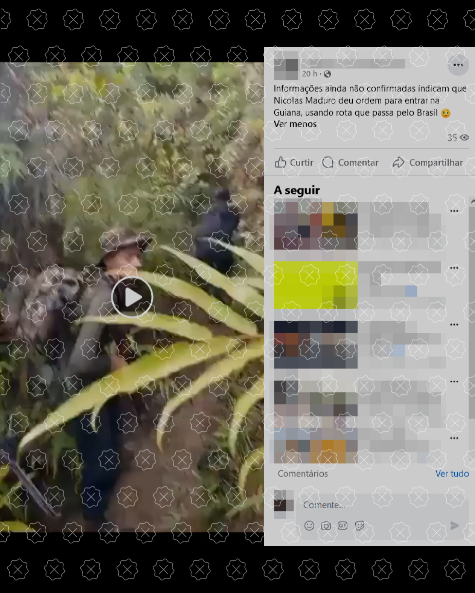 Vídeo de militares em confronto em meio a floresta circula no Facebook com legenda enganosa