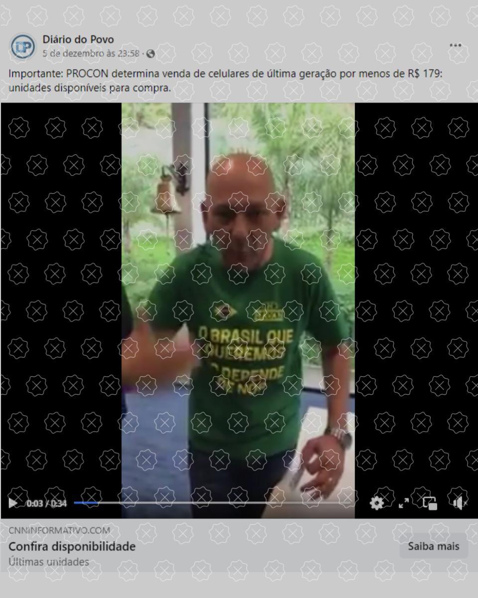 Posts adulteram vídeo de Luciano Hang para aplicar um golpe que promete venda de celulares a R$ 179