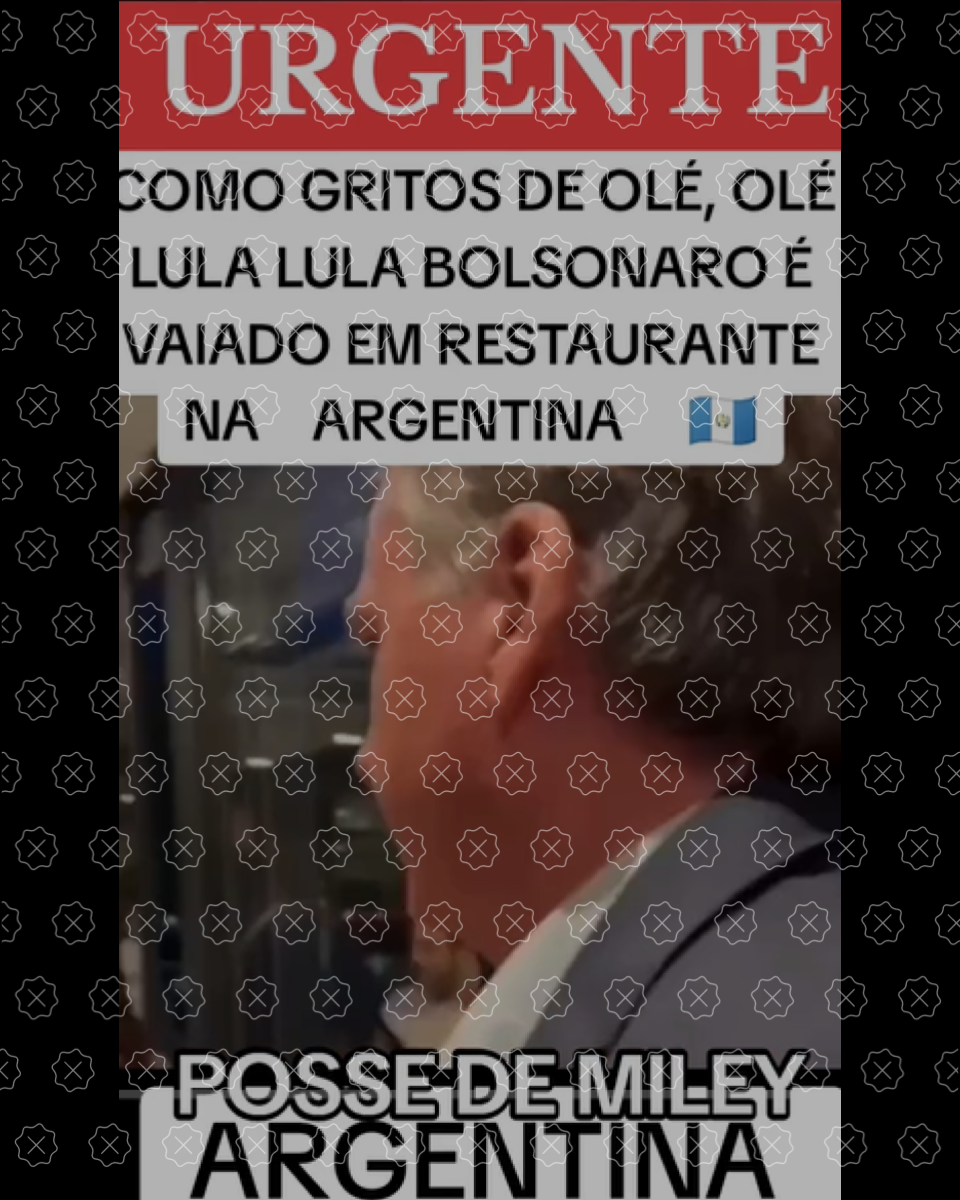 Vídeo com áudio adulterado circula nas redes acompanhado de legenda que afirma que Bolsonaro foi vaiado ao chegar a restaurante em Buenos Aires