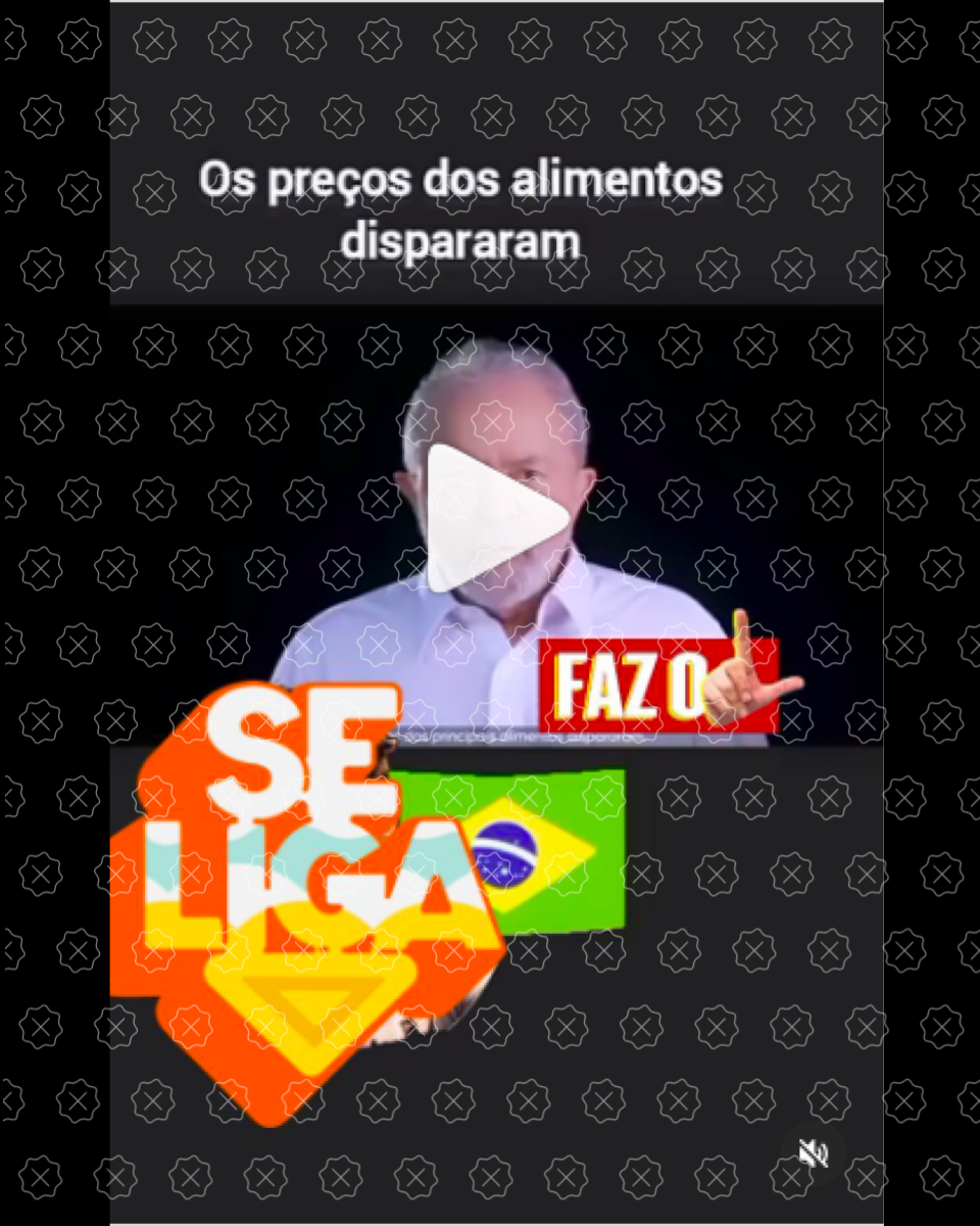 Publicações usam trecho de vídeo antigo de Lula para mentir sobre aumento nos preços de alimentos (Reprodução)