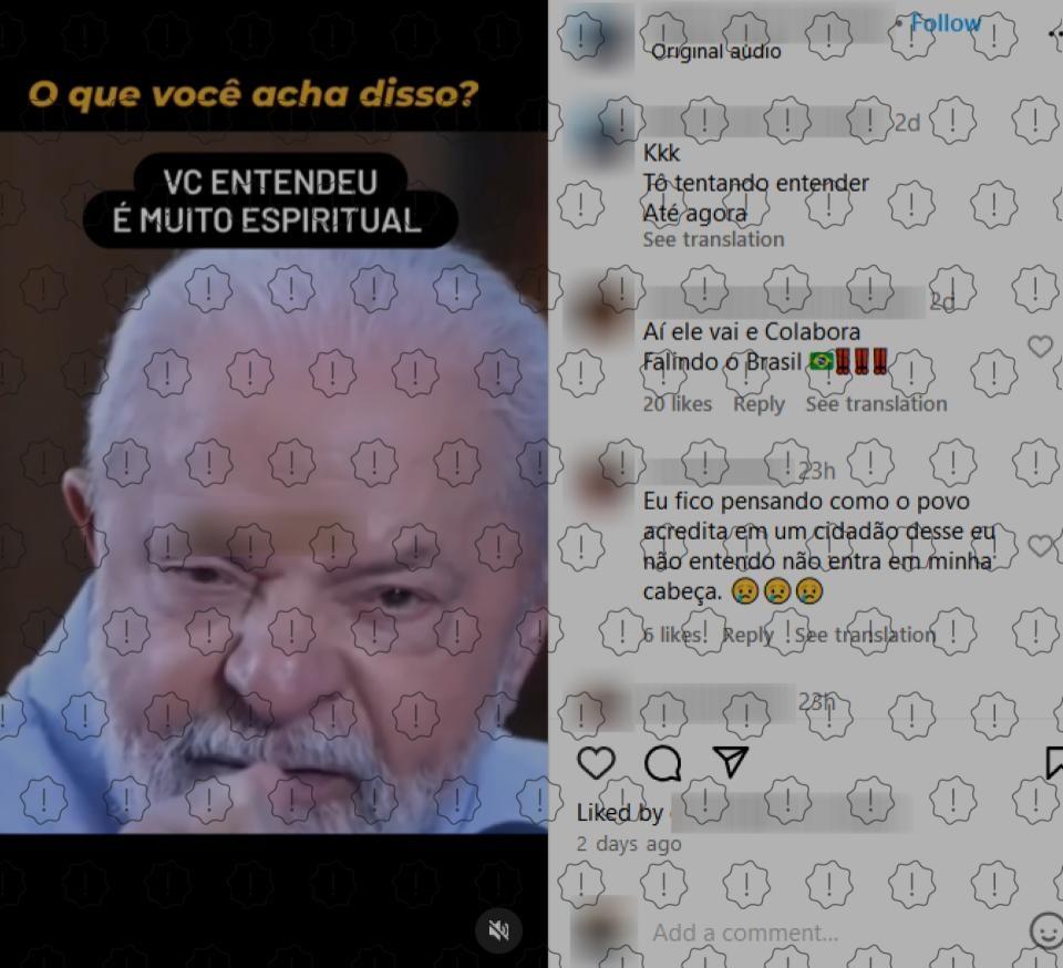Posts difundem trecho editado de entrevista concedida por Lula em 2023 para alegar que o presidente enalteceu a pobreza e que há brasileiros que querem ser pobres de maneira voluntária