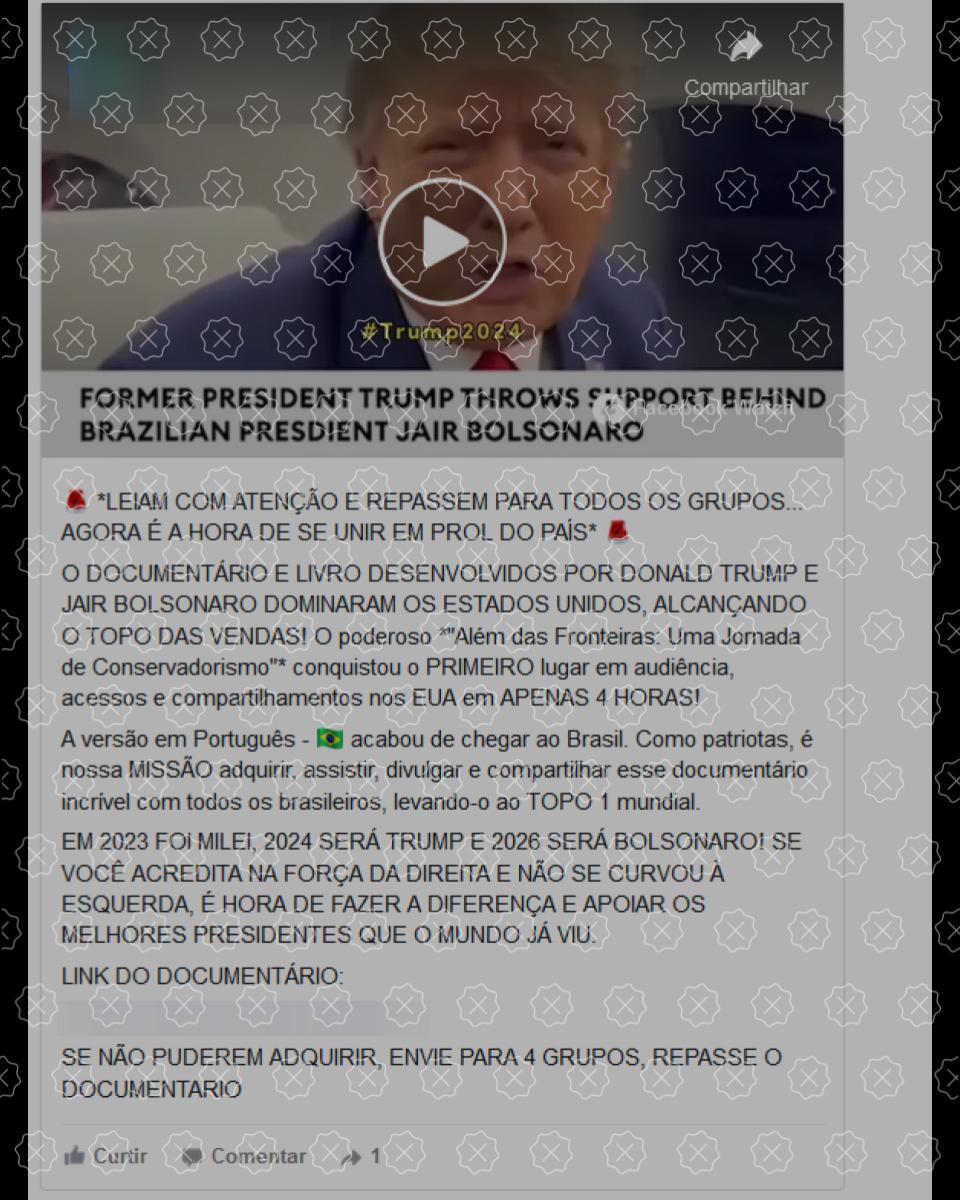 Posts que prometem livro e documentário escritos por Trump e Bolsonaro aplicam golpe nos usuários