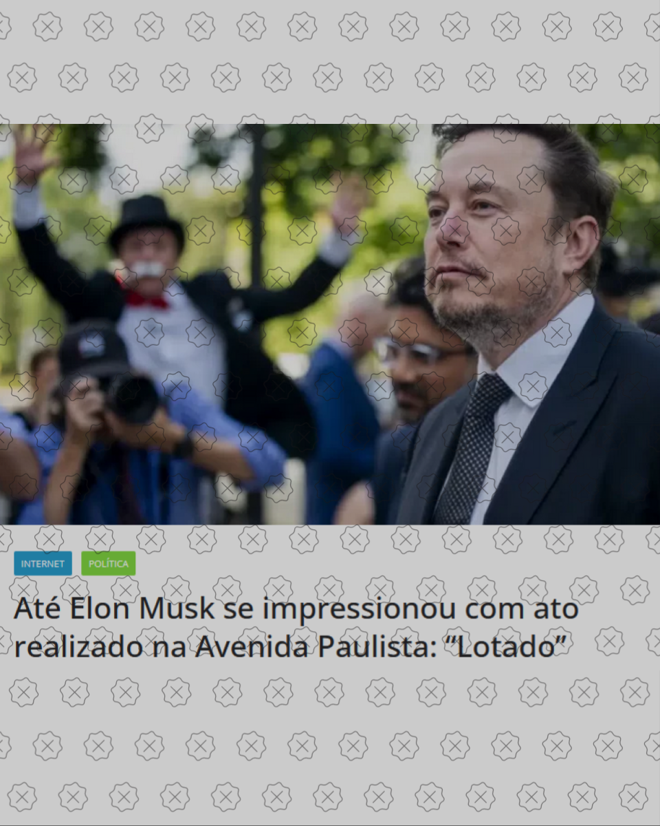 Foto de Musk acompanha manchete sobre falso comentário