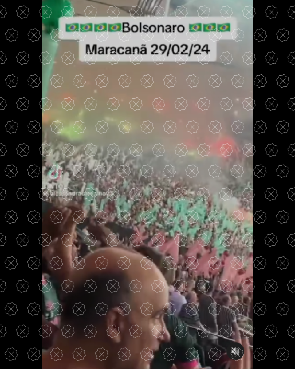 Vídeo editado que mostra torcida do Fluminense gritando ‘volta, Bolsonaro’ circula com data de fevereiro de 2024