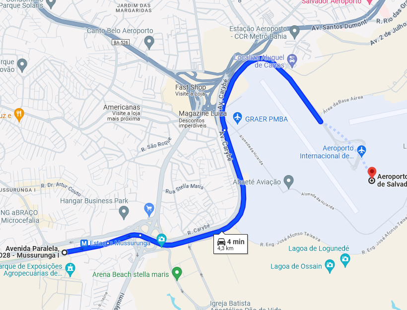 Mapa mostra distância entre ponto de interdição da manifestação e aeroporto