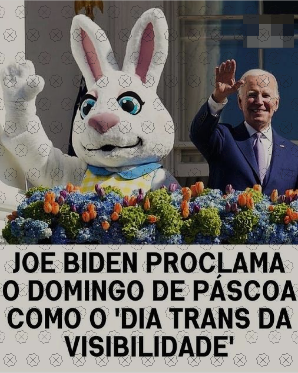 Foto de Biden ao lado de coelho da Páscoa circula com legenda enganosa