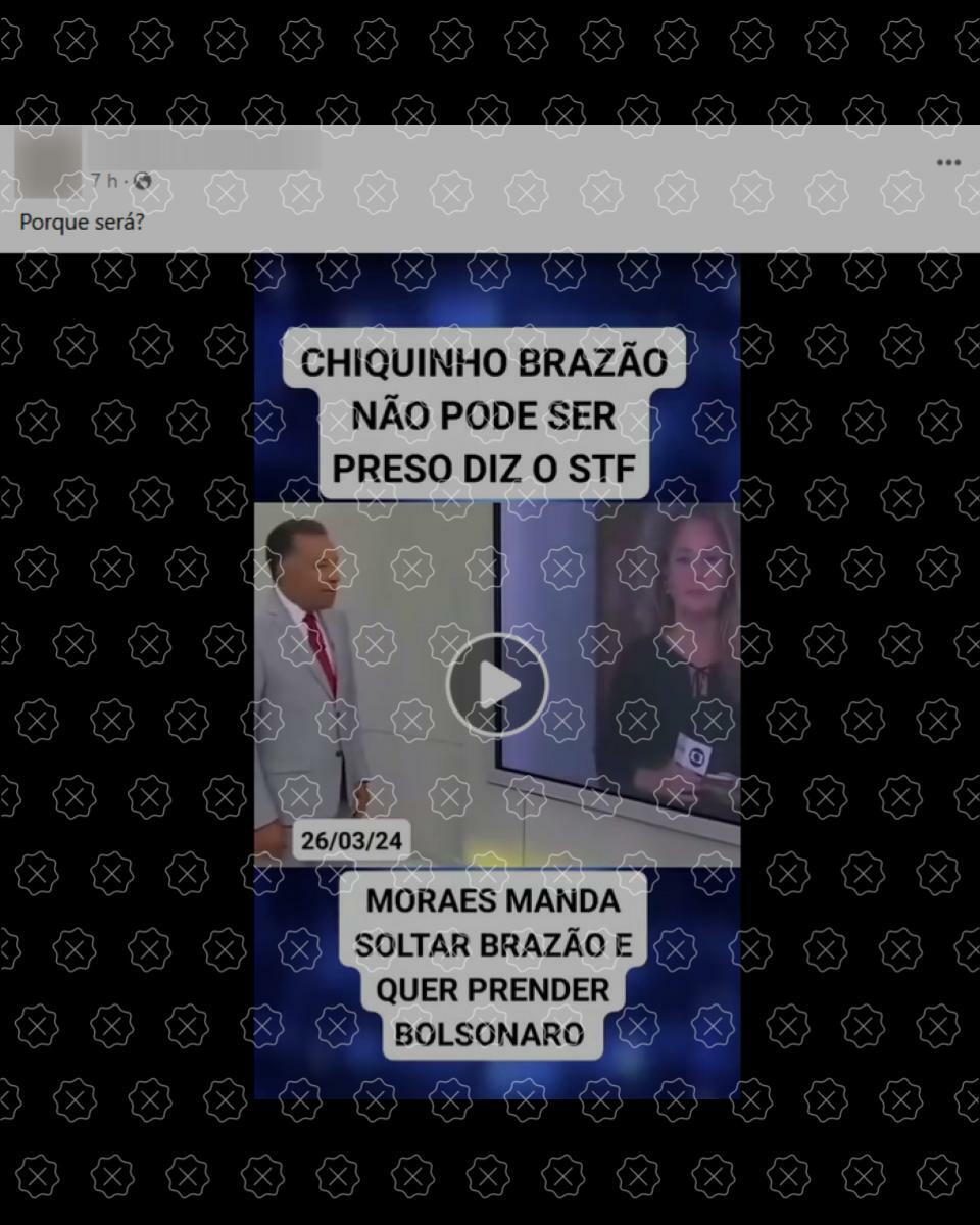 Posts difundem trecho descontextualizado do Bom Dia Brasil para alegar que o STF e o ministro Alexandre de Moraes decidiram a favor da soltura do deputado federal Chiquinho Brazão, o que é falso.