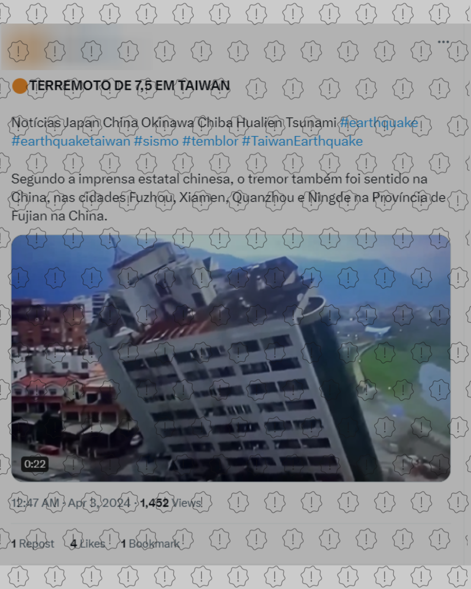 Vídeo mostra prédio tombado em Taiwan após terremoto em 2018