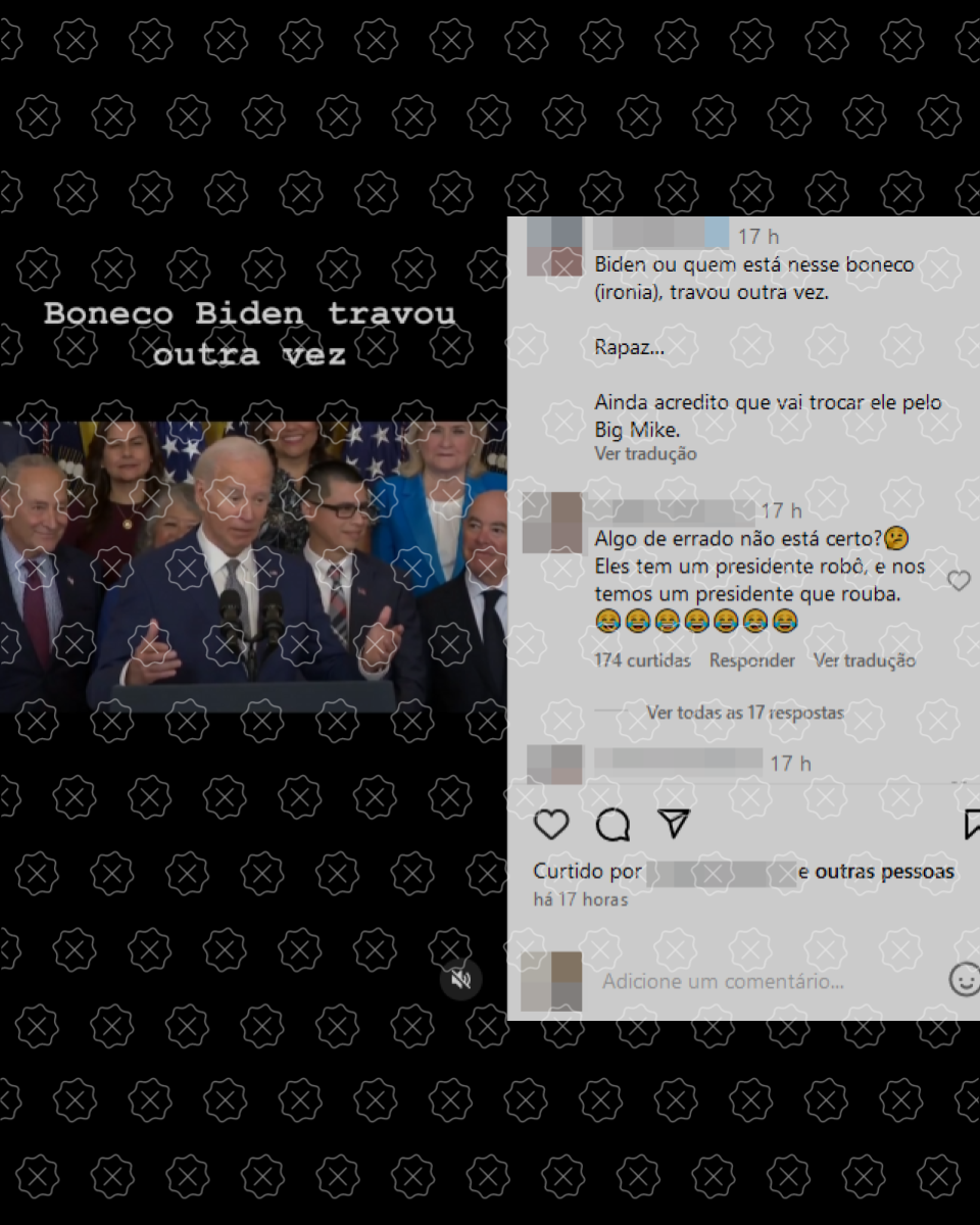 Posts usam vídeo editado de Biden para alegar que presidente ‘travou’ durante discurso
