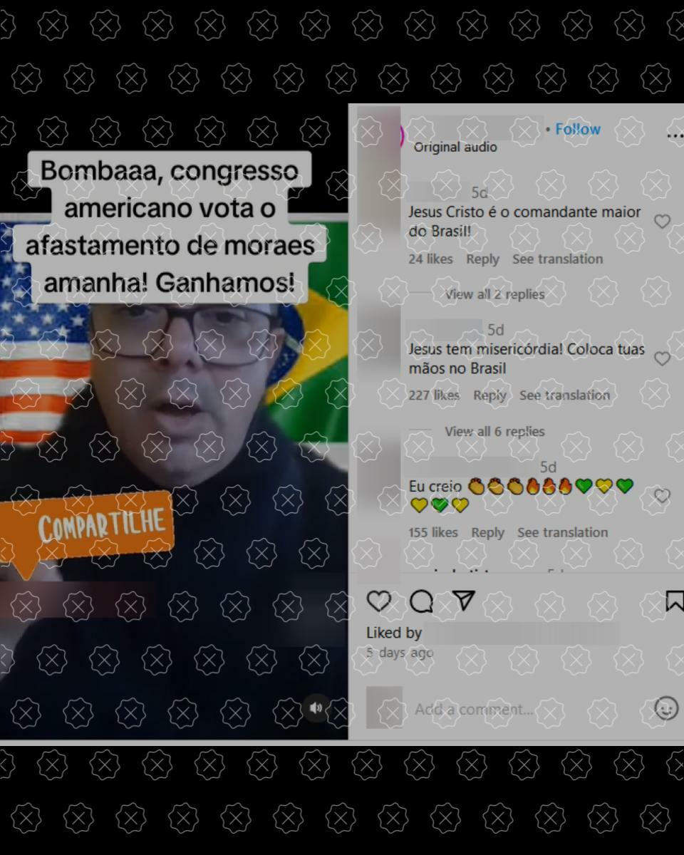 Vídeo que cita uma suposta votação do Congresso dos Estados Unidos para afastar o ministro do STF Alexandre de Moraes é satírico