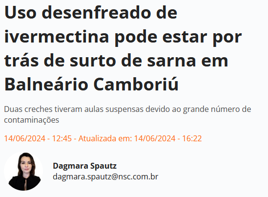Coluna de Dagmara Spautz, no NSC, dizia que ‘duas creches tiveram aulas suspensas devido ao grande número de contaminações’