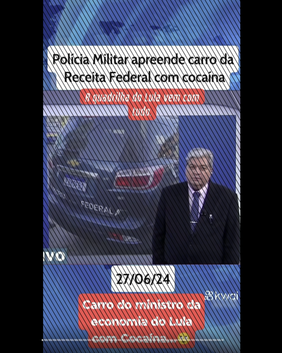 Posts utilizam matéria divulgada no Brasil Urgente, da Band, para alegar que o carro do ministro Fernando Haddad teria sido apreendido com 30kg de cocaína, o que é falso.