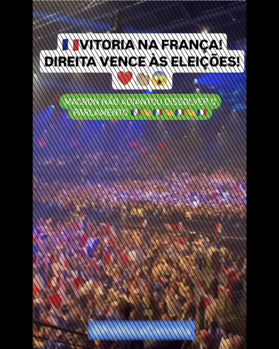 Posts utilizam a gravação de um evento de campanha como se fosse uma uma comemoração do resultado eleitoral na França.