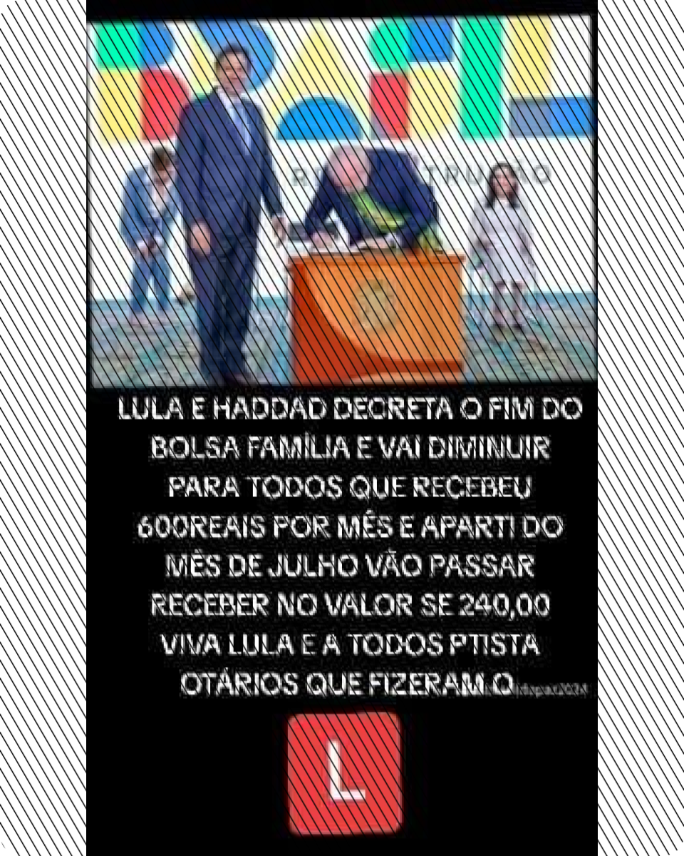 Postagens alegam que Lula e Haddad teriam decretado o fim do Bolsa Família e uma redução no valor do benefício, o que é falso.