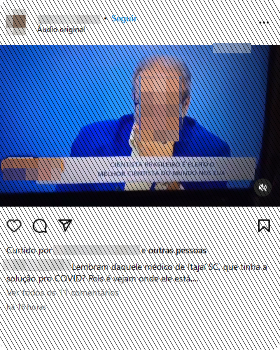 Print mostra programa de TV onde desinformação foi veiculada