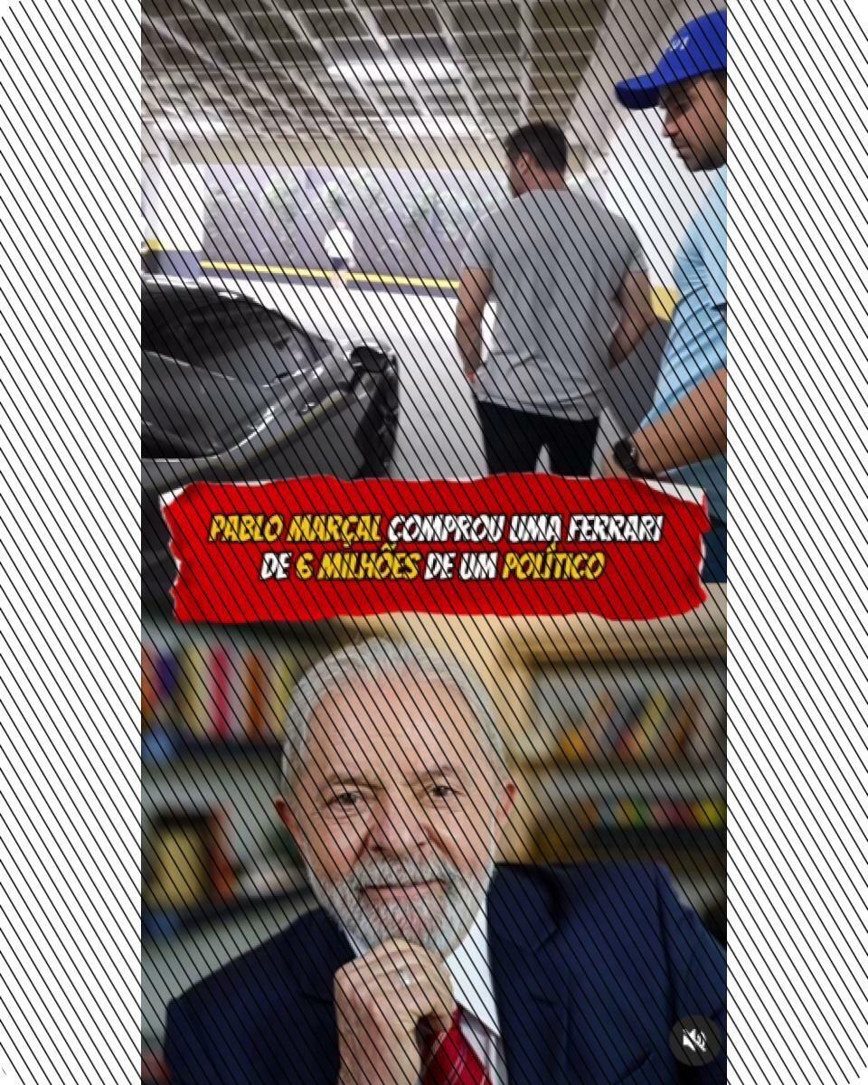 Posts enganam ao fazer crer que o empresário Pablo Marçal adquiriu uma Ferrari do presidente Lula, que não possui veículo de valor compatível.
