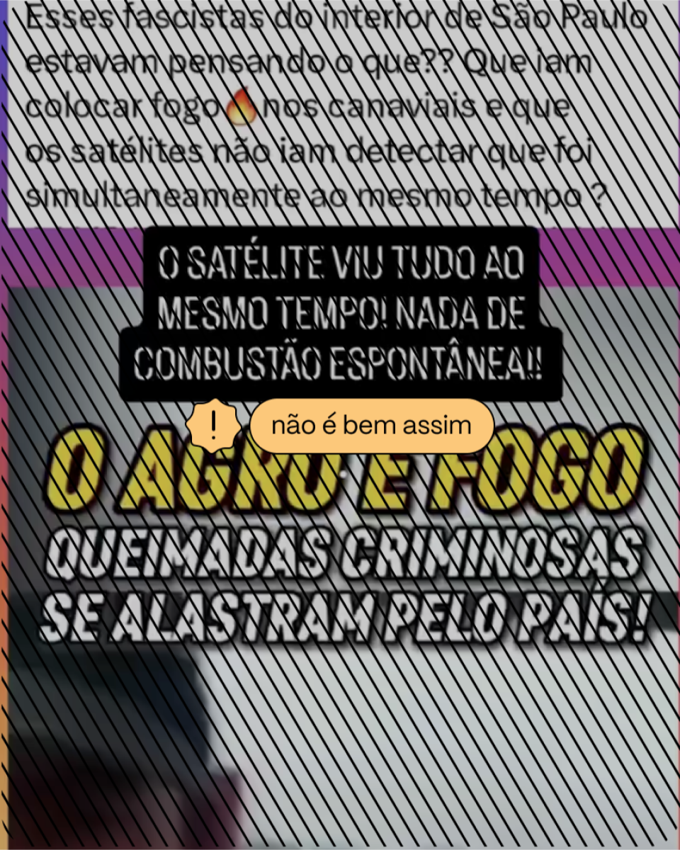 Post tira de contexto vídeo em que tratorista ateia fogo em uma pastagem em Mato Grosso como se mostrasse crime ambiental em São Paulo