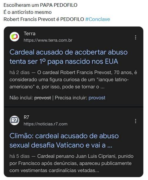Post enganam ao compartilhar notícia sem relação com Robert Francis Prevost, eleito novo Papa da Igreja Católica, que escolheu ser chamado de Leão 14, para acusá-lo de pedofilia. Novo Papa, no entanto, é acusado de acobertar casos de abuso sexual infantil no Peru.