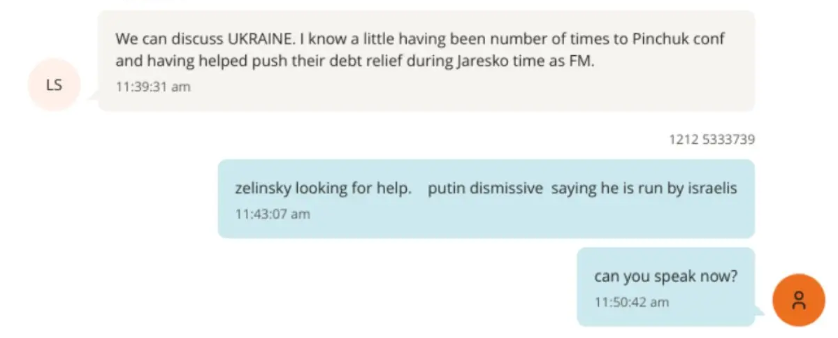 Imagem mostra trecho de conversa incluído nos arquivos de Epstein em que Zelenski é citado como se fosse um subordinado de Israel