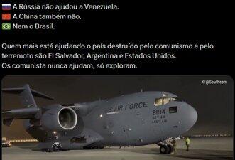 Brasil e China enviaram ajuda à Venezuela; Rússia, não