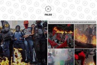 Fotos antigas de manifestantes queimando objetos circulam nas redes como atuais