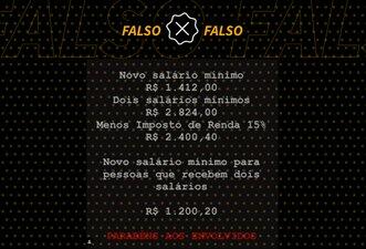 Posts enganam com cálculo errado do Imposto de Renda para quem ganha dois salários mínimos