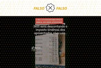 É falso que imposto sindical foi descontado de aposentadoria de idoso
