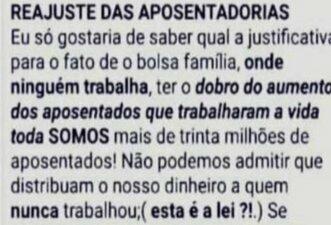 É falso que Bolsa Família teve o dobro do reajuste dado a aposentados