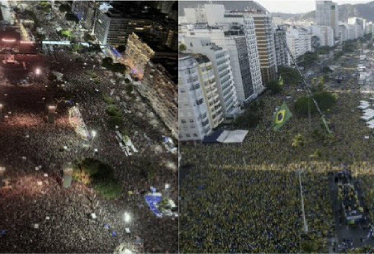 Posts usam imagens descontextualizadas para comparar ato bolsonarista a show de Lady Gaga em Copacabana