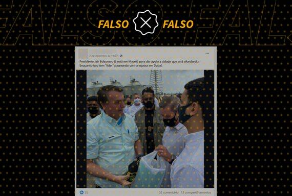 Foto de Bolsonaro em Maceió é de 2021 e não tem relação com colapso de mina da Braskem