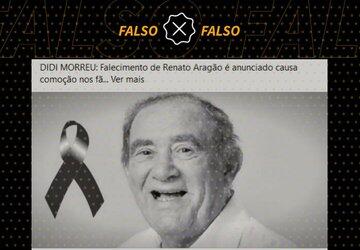 Postagens de 5 de abril de 2022 mentem ao dizer que Renato Aragão morreu