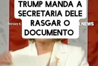Vídeo não mostra secretária de Trump rasgando documento enviado por Lula