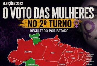 É falso mapa de votação do eleitorado feminino no Brasil em 2022