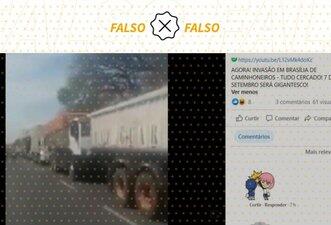 Vídeo que mostra caminhões em Brasília é antigo e sem relação com o 7 de setembro