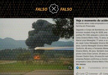 Vídeo de 2012 circula como se mostrasse acidente aéreo ocorrido em setembro em Piracicaba
