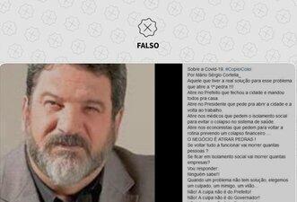 Não é de Cortella texto que critica quem ‘atira pedras’ em governantes por causa da pandemia