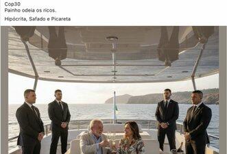 Imagem que mostra Lula e Janja brindando em iate durante COP30 foi gerada por IA