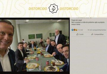 Foto de Doria em almoço com integrantes do governo de SP foi registrada em 2019